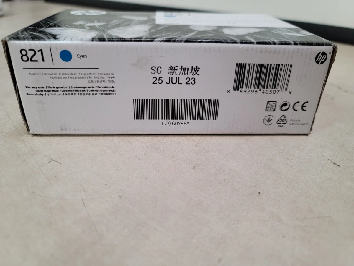 HP 821 G0Y86A GENUINE Toner Cyan 400ml Factory Sealed 2023 | eBay