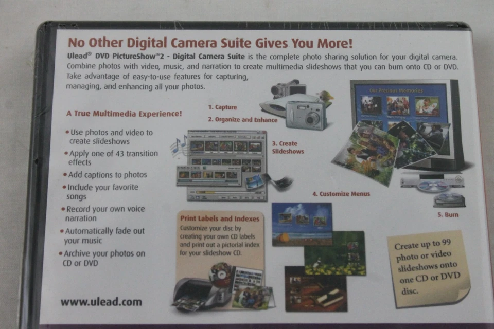 ULead DVD PictureShow 2 / Photo Explorer 8 CD Software In Original Sealed Box  - Image 3 of 4