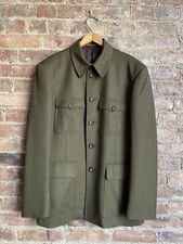 Vintage Paul Smith Mens Military Jacket, Sz Medium, 100% Wool Olive Green Italy