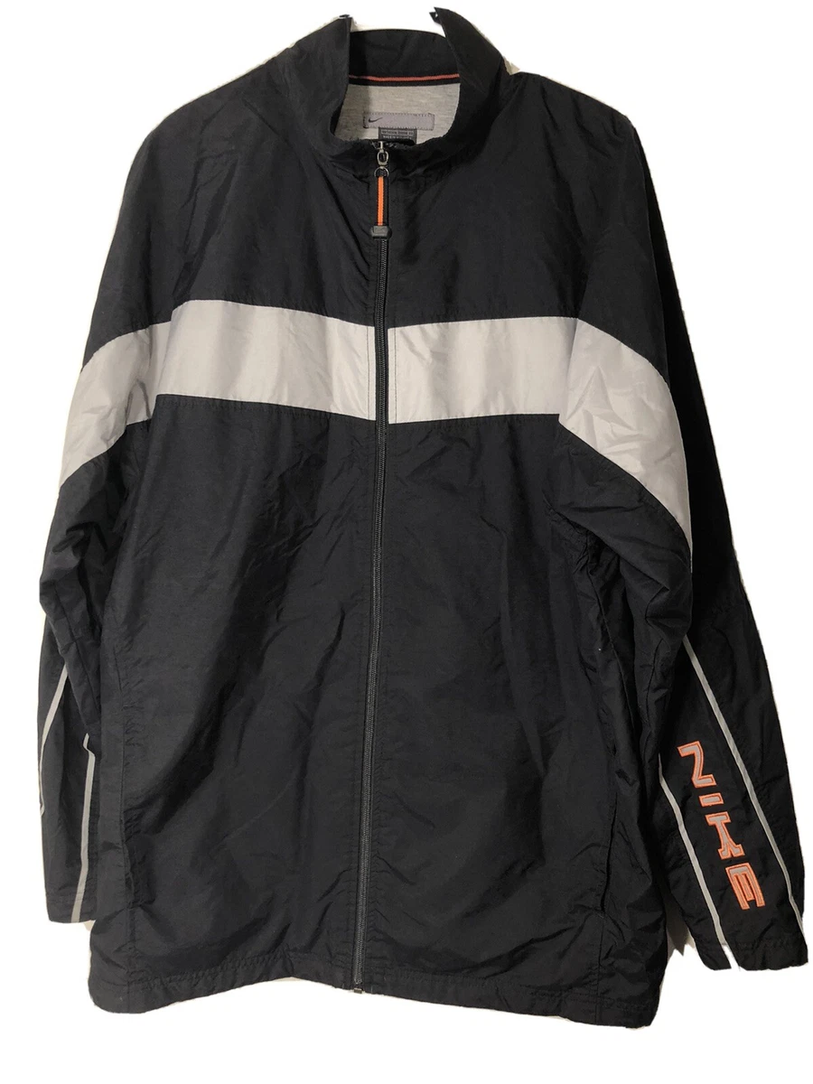 Vintage 2000s Nike Sleeve Spell Out Zip Up Windbreaker Jacket Lined Size L