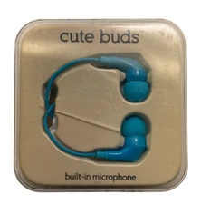 iHip Cute Buds Earbuds w/ Built-in Microphone / Pause Play - Blue