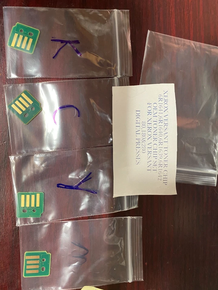 🇺🇸 4PK CHIP DE TÓNER PARA PRENSA XEROX VERSANT 80/180 6R1646/47/48/49 Foto 2 de 3