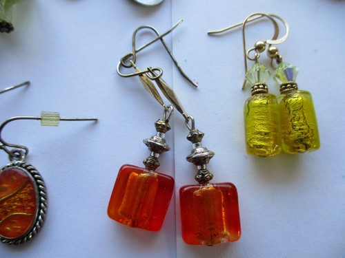 VINTAGE MODERN EARRINGS JEWELRY COLLECTION LOT HOOP DANGLE CLIP ON RHINESTONE - Picture 9 of 24