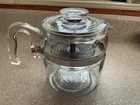 Vintage Pyrex Blueish Glass 6 Cup Percolator Coffee Pot Complete