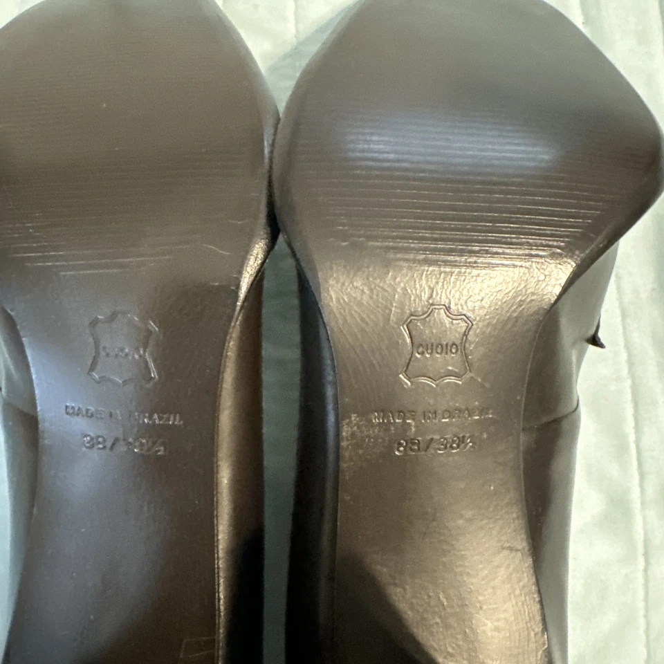 Zapatos de salón BCBG Paris punta redonda 3" tacón cuero talla 8 1/2 mediano Foto 4 de 4