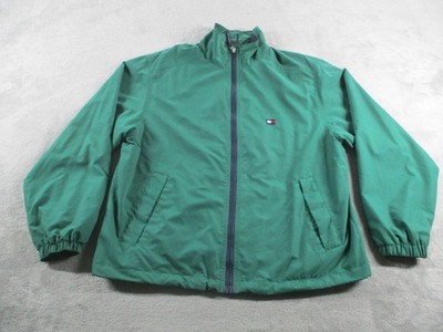 Vintage Tommy Hilfiger Jacket Mens Small Green Windbreaker Lined Hong Kong 90s