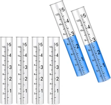 6 Pack Plastic Rain Gauge Replacement Tubes 5" Capacity Outdoor Rain Gauge Tube