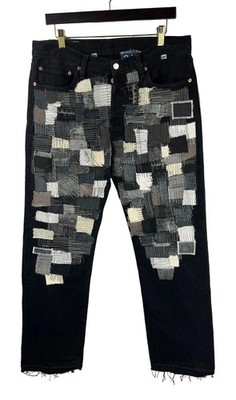 Pale USA Patchwork Scraps Denim Jeans 34x34