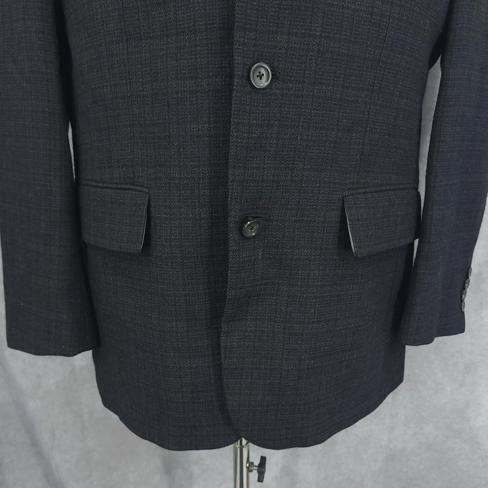 Oscar De La Renta Blazer Mens 42 R Black 100% Wool Sports Coat Jacket 3 Buttons - Image 2 of 4