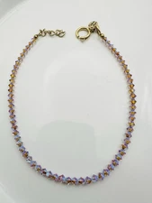 Victoria Lynn Gold Tone Crystal Anklet Bracelet 12”