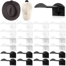 SHENLIU 24 Pcs Strong Adhesive Hat Hooks for Wall, 2.95" Extended Cowboy Hat ...