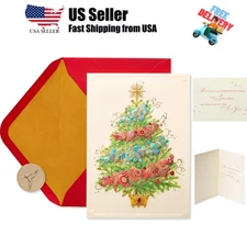 Christmas Cards Boxed with Envelopes, Peace and Happiness, Christmas Tree 12-...