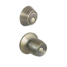 Defiant Brandywine Antique Brass Combo Pack with Single Cylinder Deadbolt