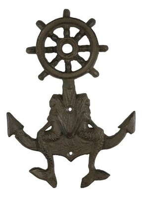 Ebros Gift Cast Iron Rustic Bronze Finish Nautical Mermaids Medium, White 