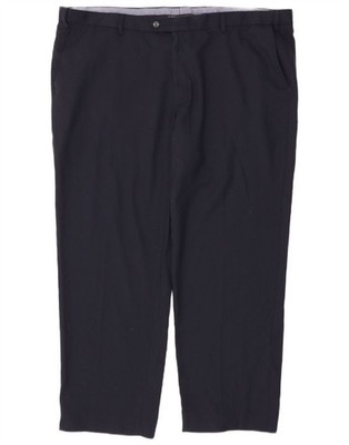 Marks & Spencer Herren Regular Fit Anzughose W46 L31 Navy Blau Polyester ED49