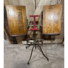 Antique Adjustable Cast Iron & Wood Library Reference Book Stand George Flanigan