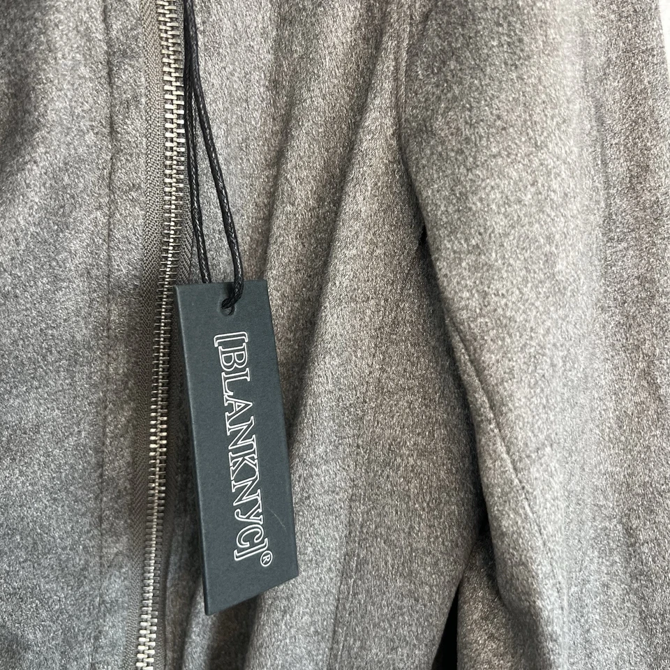 NWT Blank NYC Womens Gray Faux Suede Moto Wrap Jacket Sz S Preppy Biker Boho - Image 3 of 4