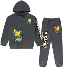 Mad Engine Pokémon Pikachu Boys’ Hoodie and Jogger Set – Graffiti Graphic...