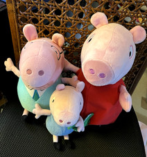 Peppa Pig talking plush 12" Daddy pig w/glasses tie 11", Ty beanbag George 8"