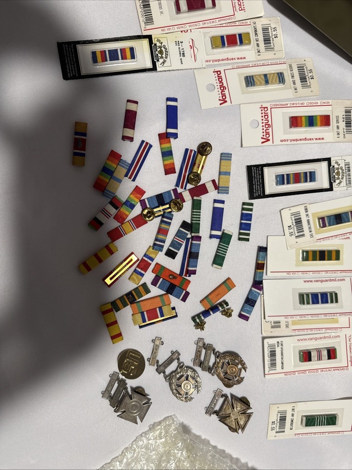Military Service Ribbon Bars Pins Assortment Large Lot | eBay
