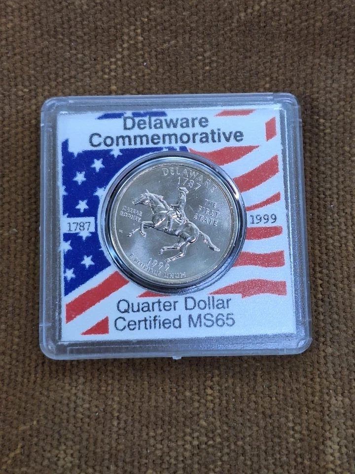 1999-D  DELAWARE  COMMEMORATIVE STATE QUARTER GRADED  MS 65 - Image 2 of 3