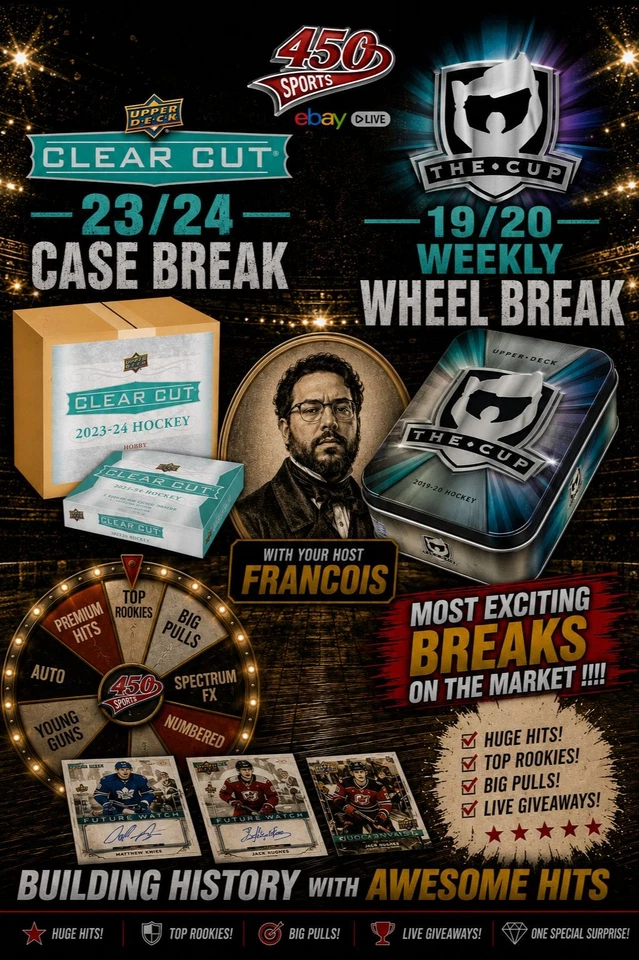 Saturday Best Hockey Show ! Cup 19/20 Wheel Break Clear Cut Case + Singles