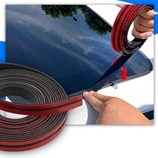 T-Shape Weather Stripping Door Seal Strip 16FT Black Rubber for Windshield