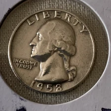 1958 Washington Silver Quarter, VERY FINE CONDITION 90% Silver - #25  Free Ship