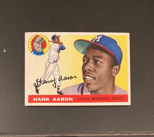 1955 Topps #47 Hank Aaron EXMT!* 2nd-Year! TOUGH NMMT CENTERED! VIVID SURFACE!