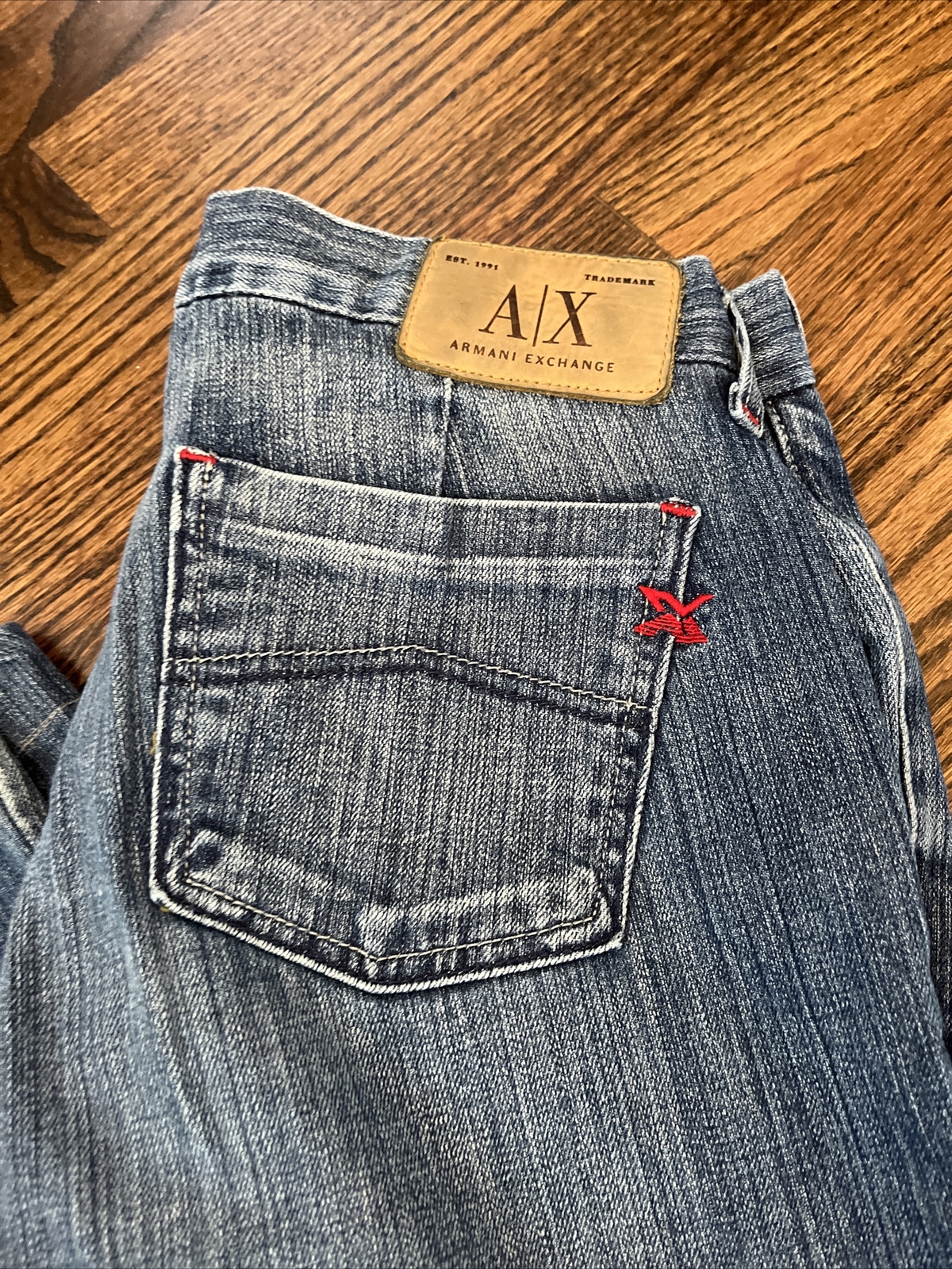 A/X ARMANI EXCHANGE Womens Size 6 R Flare Leg Denim Blue Jeans 30” Inseam - View 2