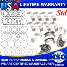 Main Rod Bearings W/ Piston Rings for Chevrolet LS Gen III IV 4.8L 5.3L GM ISUZU