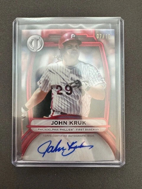 2025 Topps Tribute Red John Kruk /10 On Card Autograph Auto #TA-JK 7/10 Phillies