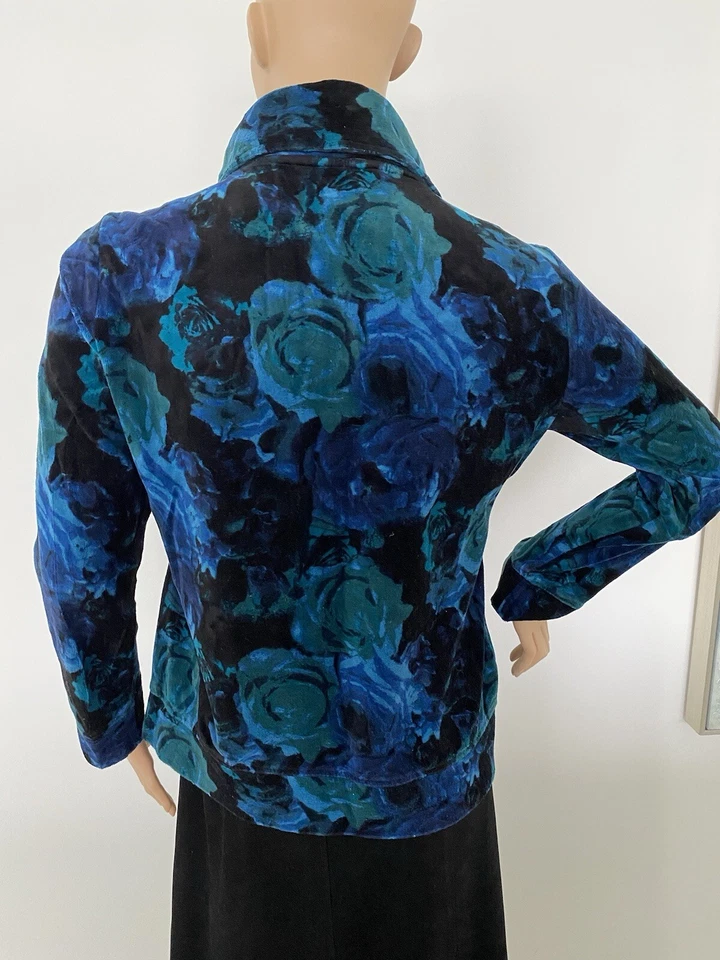 Style & Co Sport Large Women’s Blue/Green Multi Full Zip Velour Jacket New W/O T - Image 3 of 4