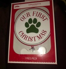 Holiday Time 6" Our First Christmas Merry Christmas Ornament NEW
