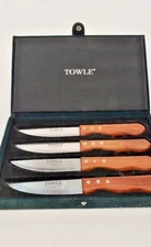 Towle Silversmiths Since 1690 Set of Four Steak Knives w/Case