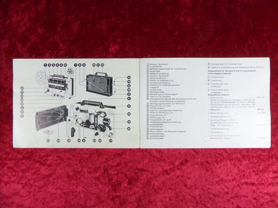 "Eumig Mark S 710 D" S8 / N8 Tonfilmprojektor, Original Bedienungsanleitung - Bild 2 von 4