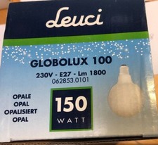  LEUCI GLOBOLUX 100 Glühlampe GLOBE G95 E27 150W 230V E27 OPAL 1800 LUMEN !!!
