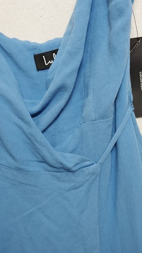 Neu mit Etikett Lulus Sommerkleid Gr. XS Mini True Wrap blau/Strand Cover Up - Bild 13 von 17