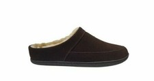 Slippers Leather Indoor/Outdoor Men's Size US 7-8 George Genuine Suede Brown NEW