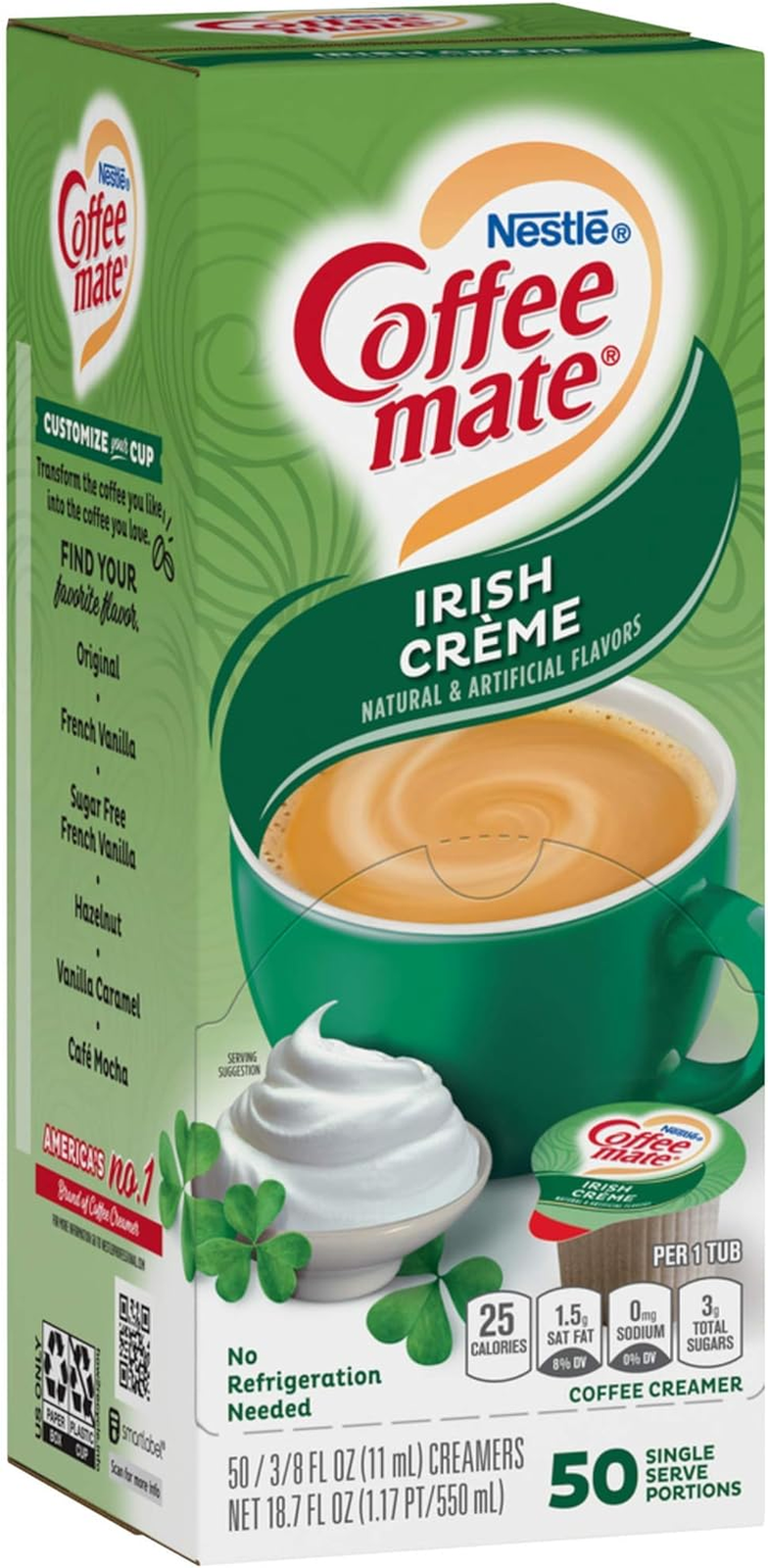 Nestle CoffeeMate Irish Creme Flavour Coffee Creamer 50 Piece eBay