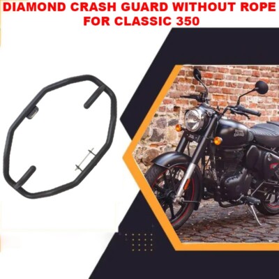 ''DIAMOND CRASH GUARD, BLACK'' FIT FOR ROYAL ENFIELD CLASSIC 350