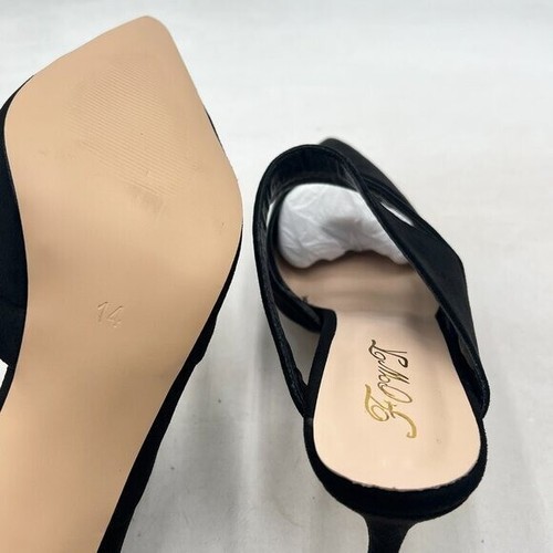 FOWT Black Pointed Toe High Heels Slide Mules Sandal Double Strap Slip On Shoes - Picture 6 of 8