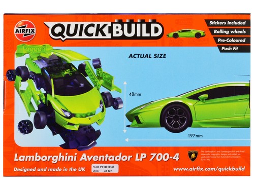 Airfix Quickbuild Lamborghini Aventador LP 700-4 Green Snap On Kit J6027 - Picture 4 of 4
