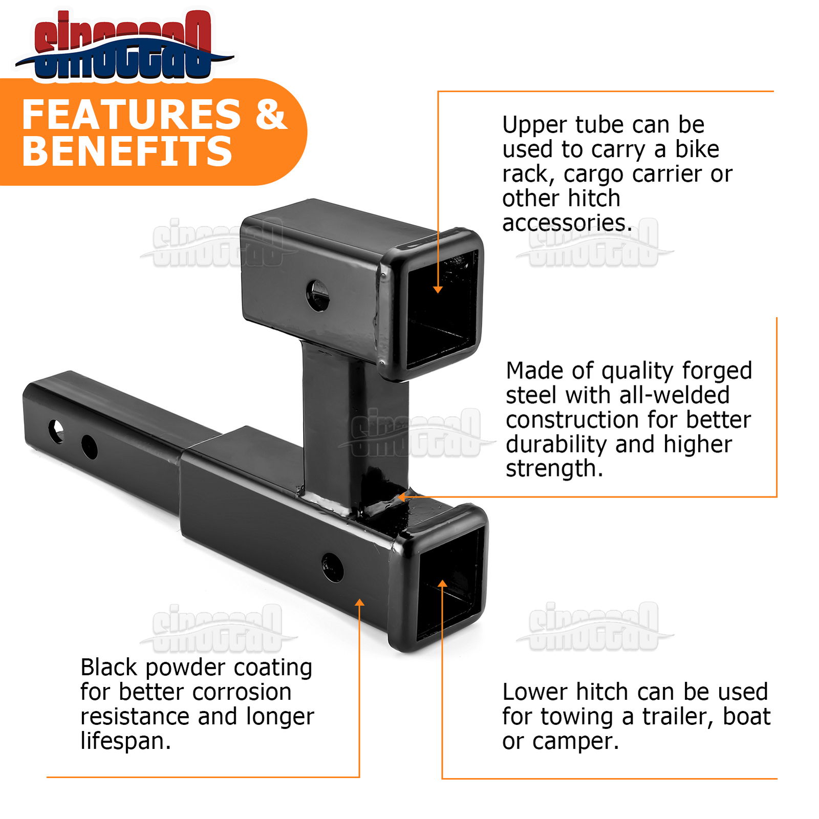 NEW Truck Dual 2' Trailer Hitch Receiver Grelly USA