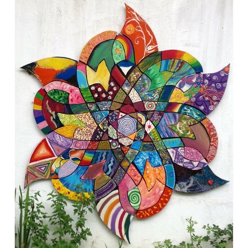 Kit Fleur Mandala 3 pour éviter l'ennui en groupe grâce à la peinture collaborative