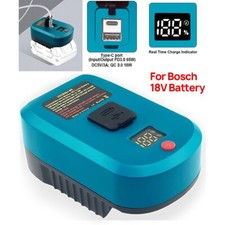 For Bosch 18V Battery TYPE-C USB Power Charger Converter Adapter LED Screen XY