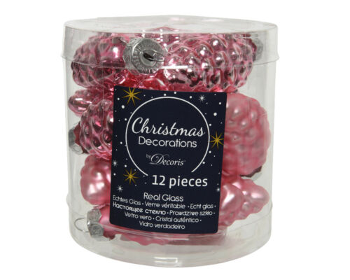12 Glas ZAPFEN 6cm Christbaumschmuck Weihnachtskugeln Christbaumkugeln einfarbig - Bild 6 von 28