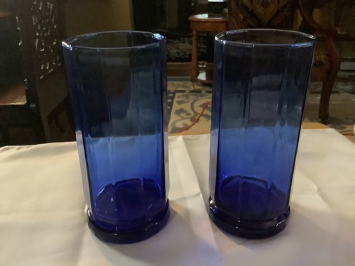 2 Vintage Colbalt Blue Trinkgläser - Bild 1 von 2