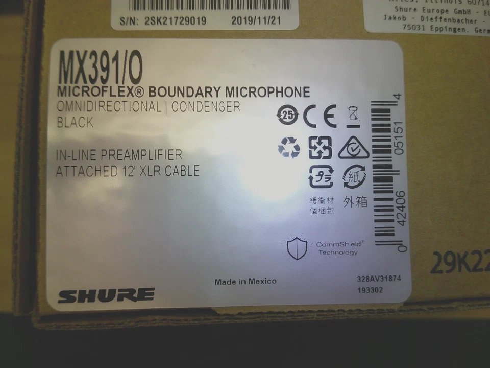 Shure MX391/O Condenser Microphone -Black Omnidirectional Microphone - Image 4 of 4