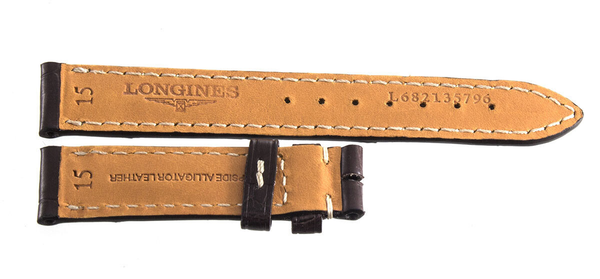 Genuine Longines 15mm x 14mm Brown Watch Band Strap Genuine Longines 15mm x 14mm Brown Watch Band Strap